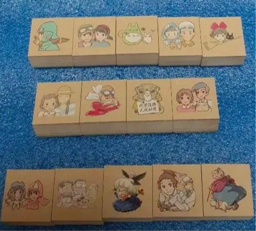 ジブリ　スタンプコレクション となりのトトロ 木製草花はんこ/ スタンプ 12個セット（秋冬/8908