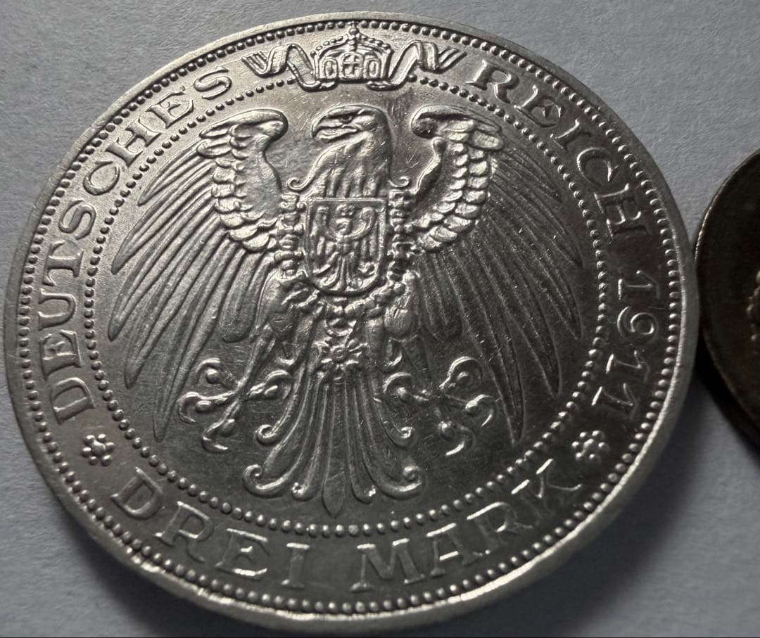 1911年ドイツ プロイセン王国3 マルク銀貨 ブレスラウ大学 - メルカリ