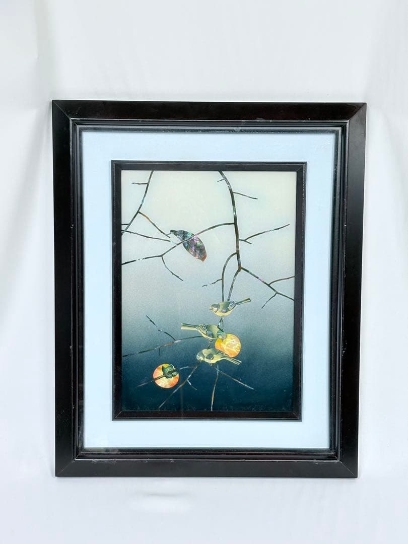 螺鈿細工 日本画 鳥 果物 柿 額装 絵画 アート アンティーク 楽天市場】【SALE☆期間限定20%OFF】 絵画 日本画 額入りアート 花鳥画