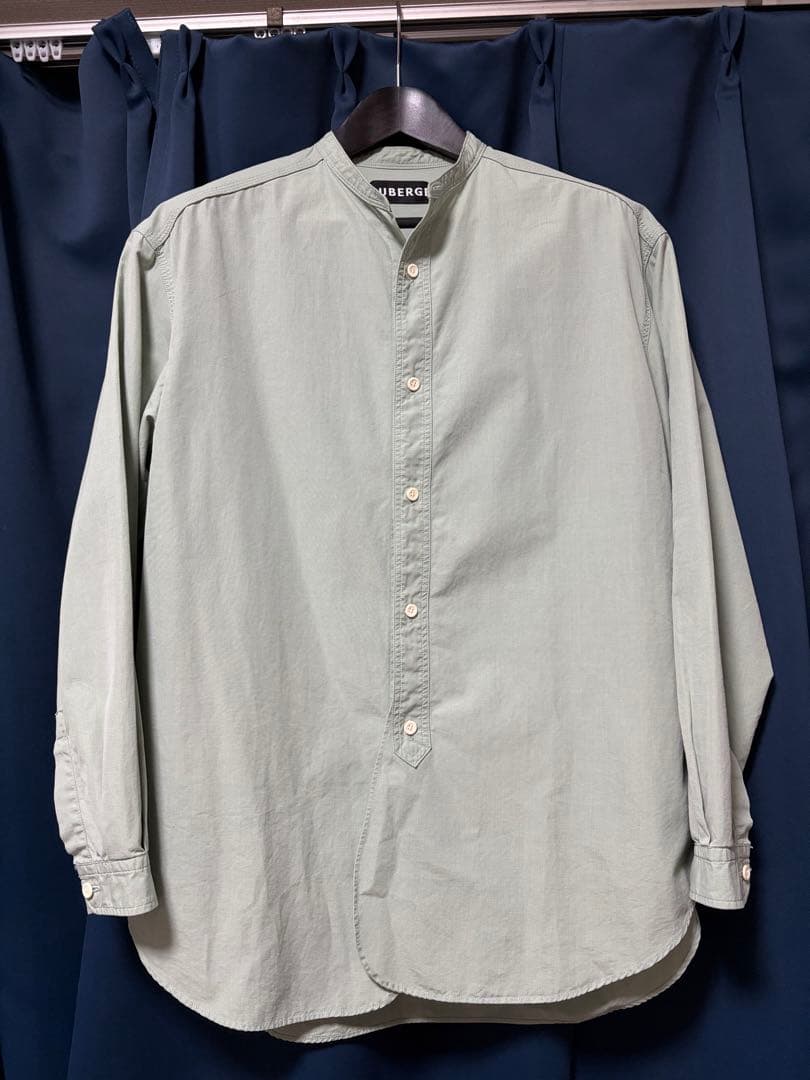 AUBERGE BIG RAF スタンドカラーシャツ ライトグリーン 42