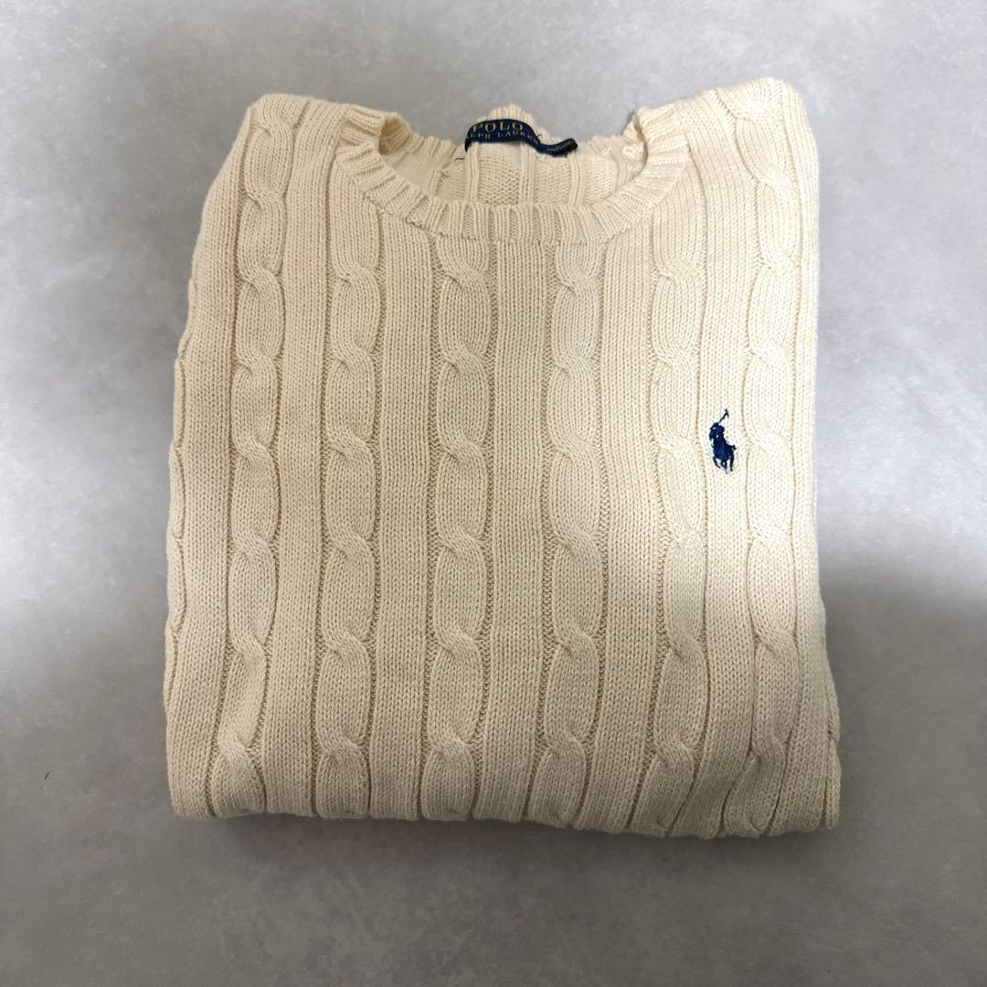 ラルフローレン アイボリー　ケーブルニット