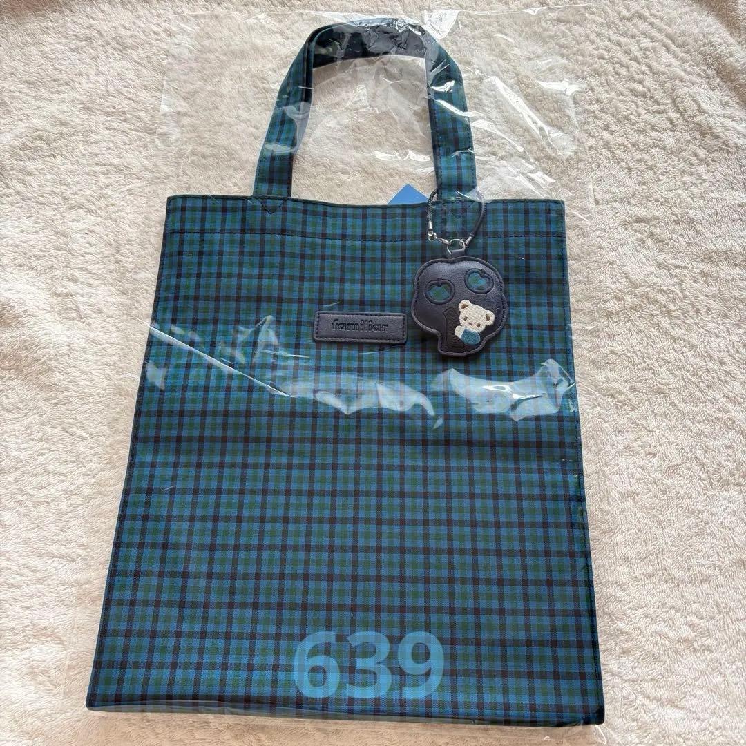 ファミリア 青系チェック トートバッグ 大 正規品 - メルカリ