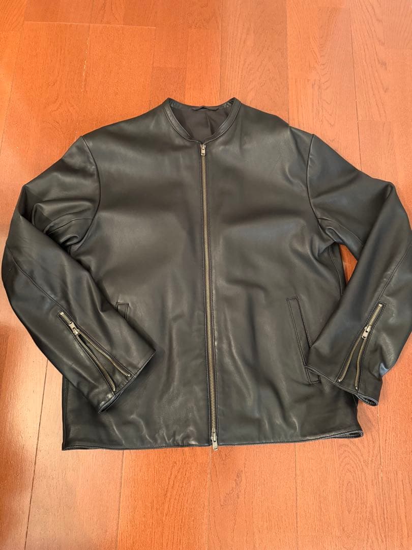 ✩アダムエロペ✩新品同様 シープレザー ノーカラー ライダースジャケット