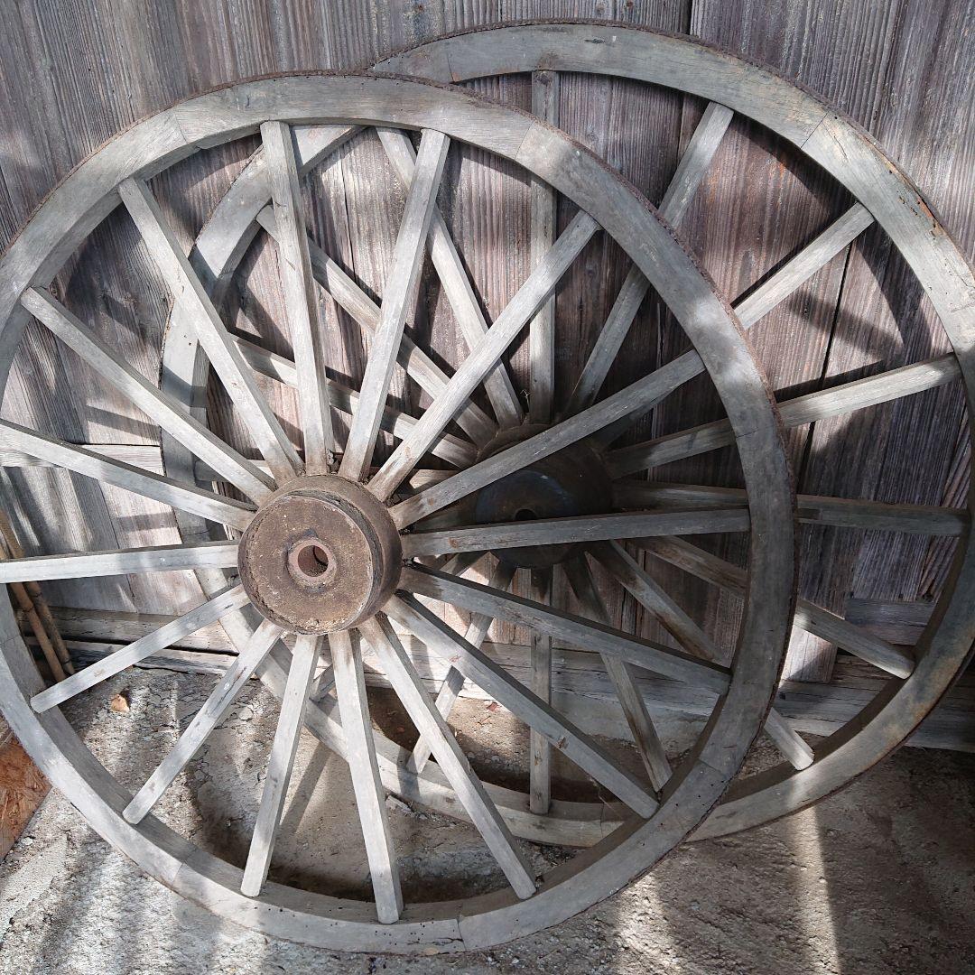 大八車の車輪 荷車 古民家 骨董品 ※引取限定です。