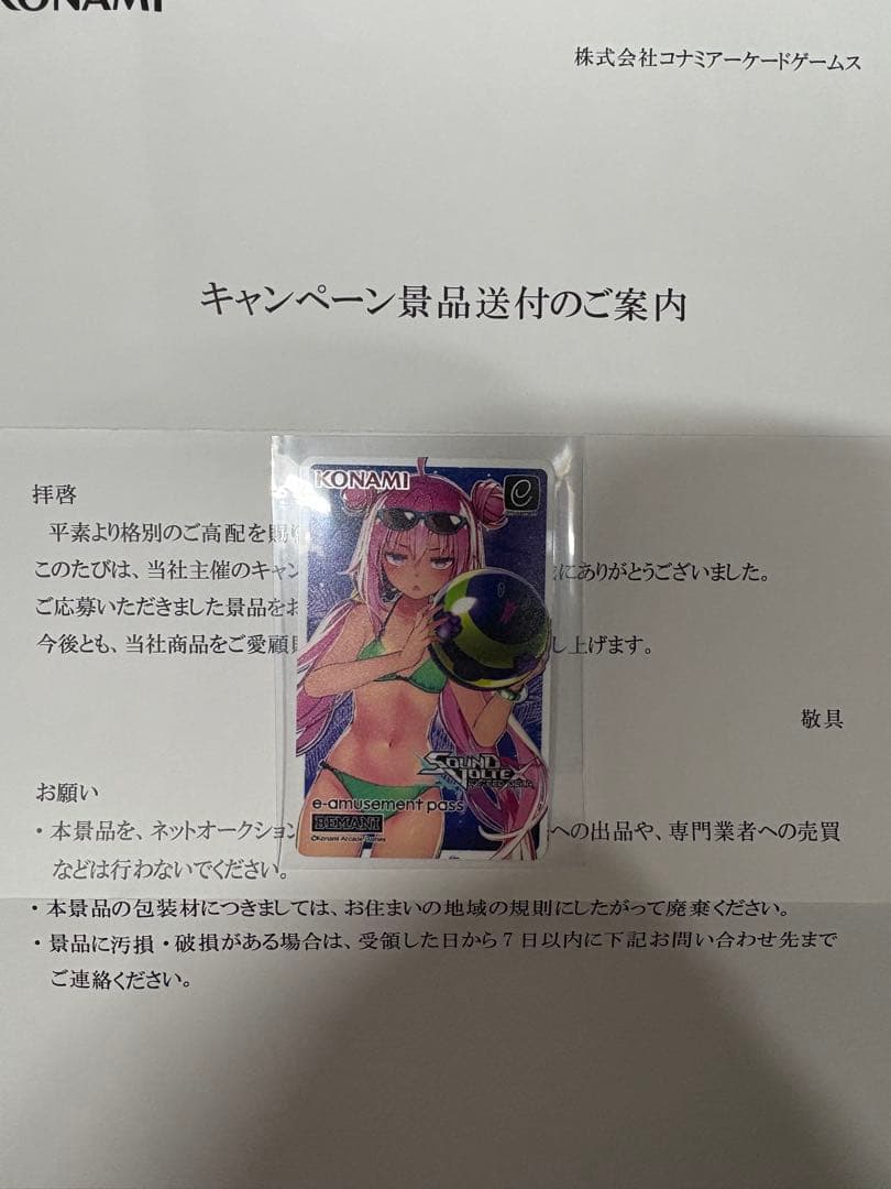 SOUNDVOLTEX グレイス水着 e-amusement pass SOUND VOLTEX くじ e-amusement pass レイシス グレイス 水着 コナミ