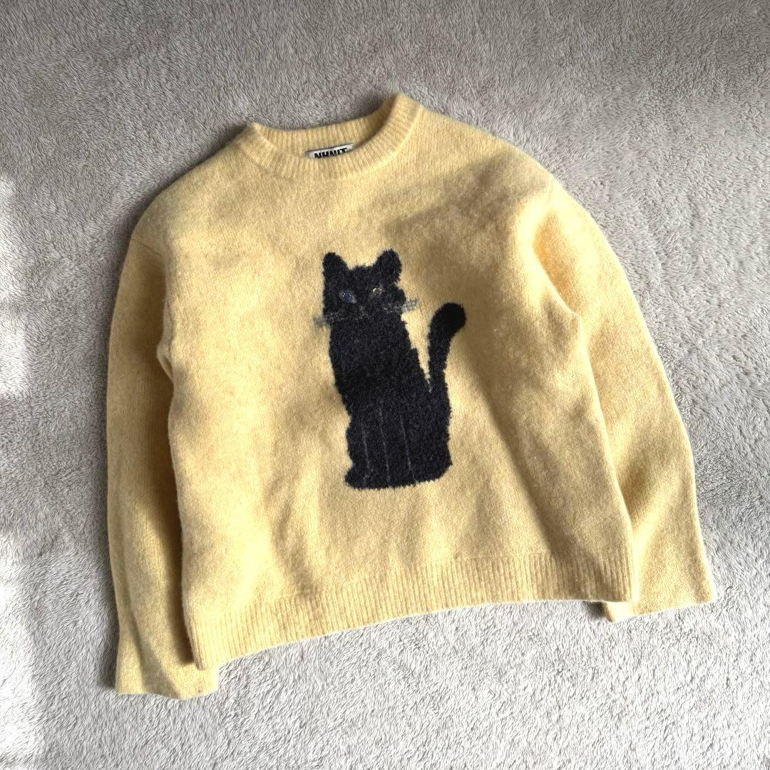 NKNIT ンニット cat jacquard キャットニット バターイエロー