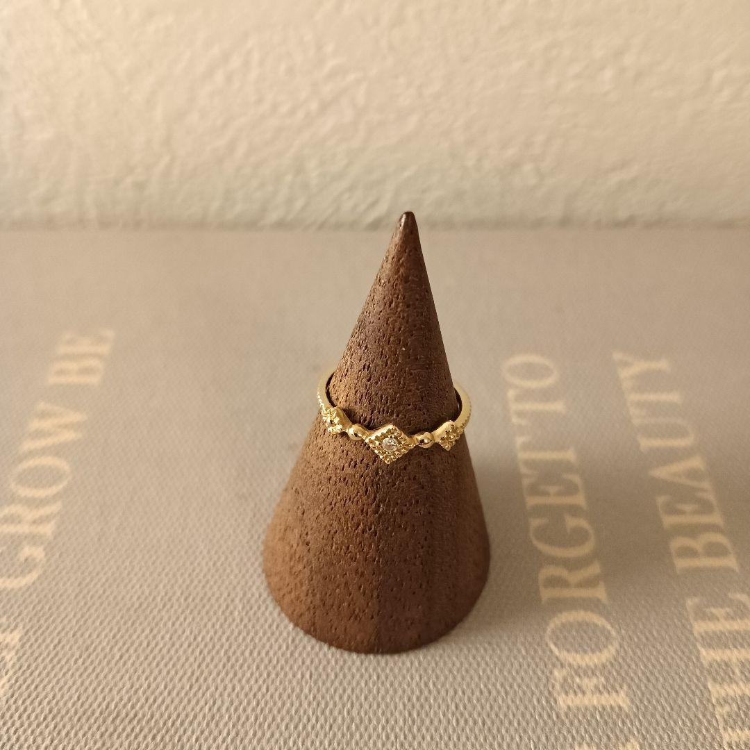 【ete】K10 YG ダイヤモンドピンキーリング1号