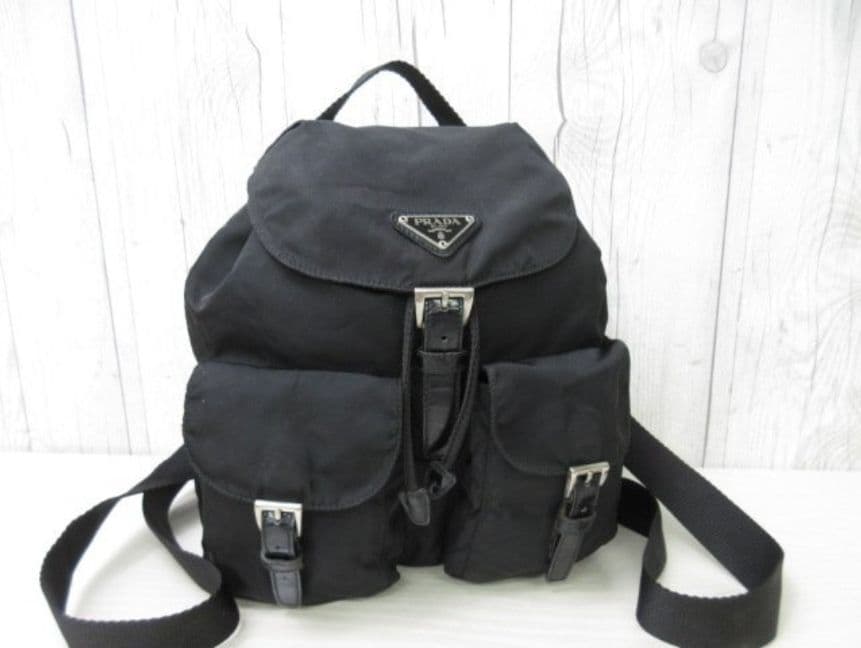 PRADA プラダ テスート ナイロン リュックサック ナイロン×レザー 黒