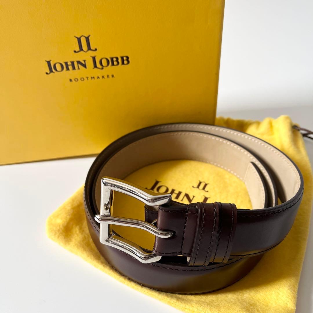 ジョンロブ　ベルト　カーフレザー　茶色　ブラウン　90サイズ　メンズ　フランス製 ジョンロブ JOHN LOBB ベルト カーフ ブラウン 90 レザーベルト - メルカリ
