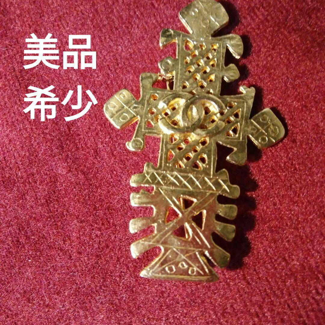 シャネルブローチレディースココマークアクセサリークロス風ゴールドヴィンテージ