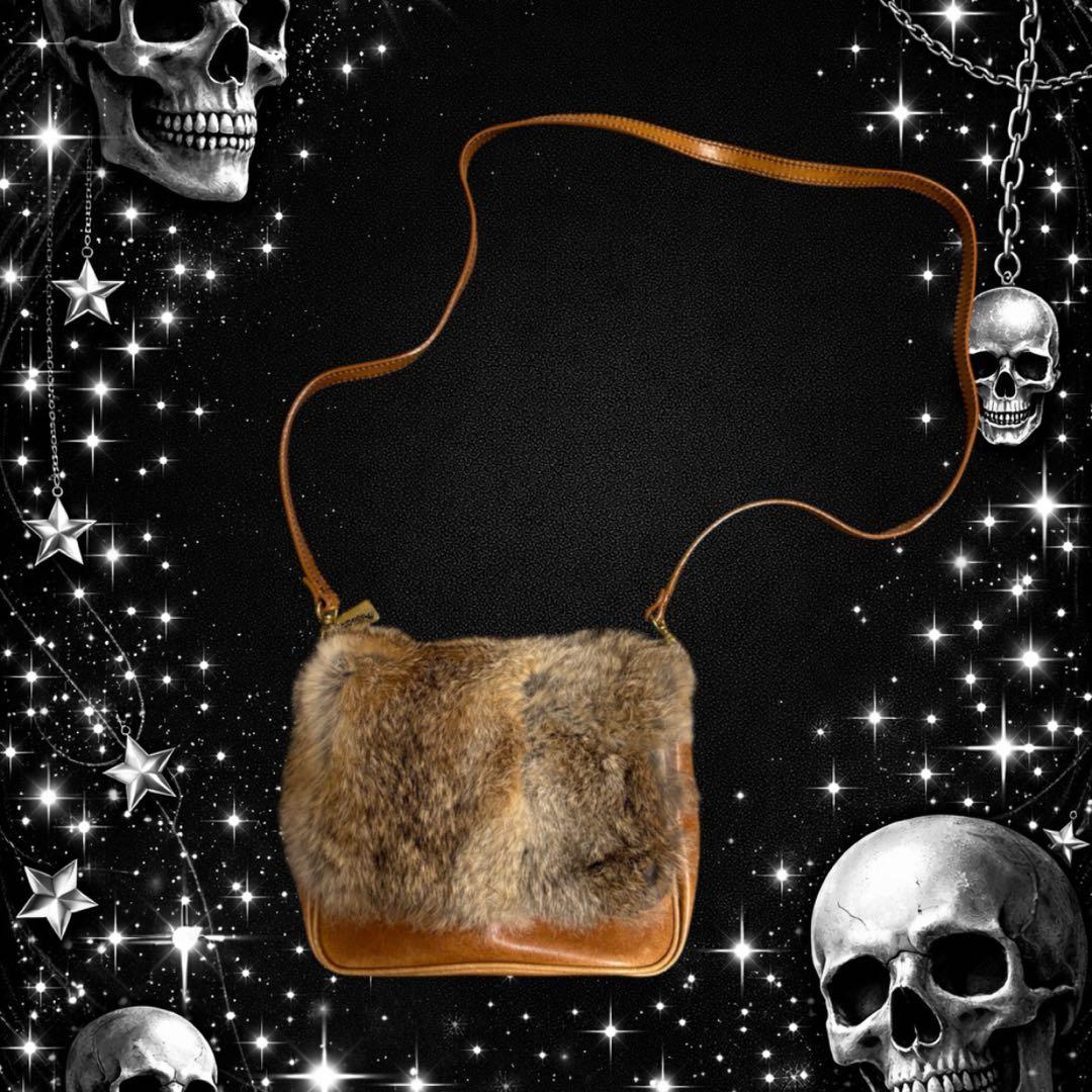 Archive レザー ファー ショルダーバッグ y2k グランジ 平成 ギャル