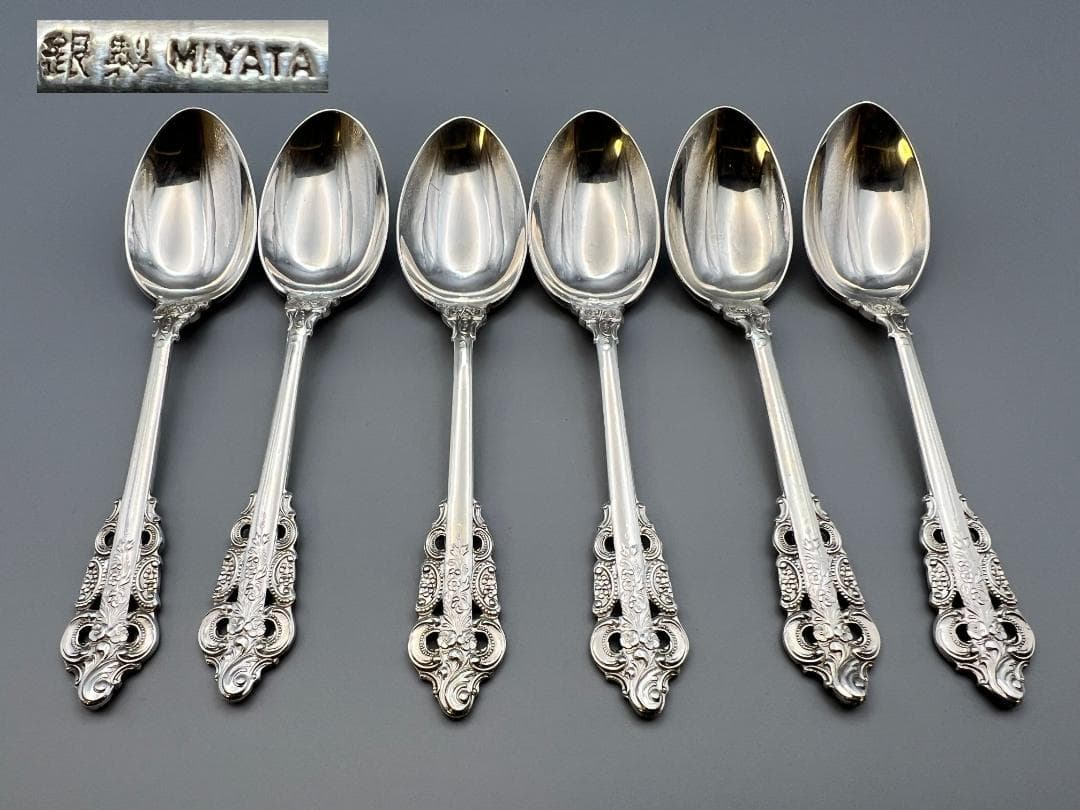 ユリッペ　銀製　MIYATA刻印　スプーン　６点セット　重量約：112g