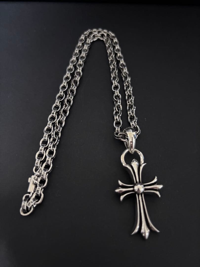 ネックレス ペーパーチェーン タイニー クロス シルバー925 刻印