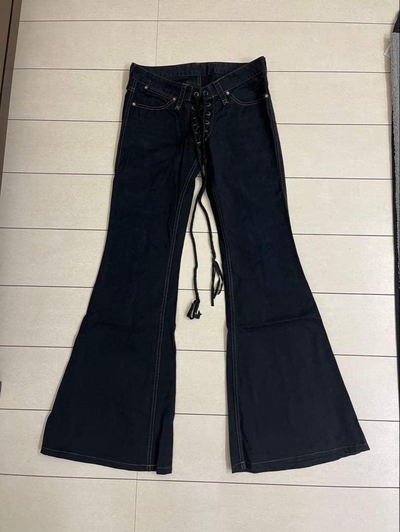 ifsixwasnine ブラックブーツカットデニム レースアップ サイドレースアップブーツカットデニム - メルカリ