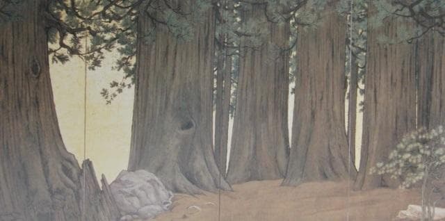 布施伸介、【樹声】、希少な額装用画集より、新品額装付