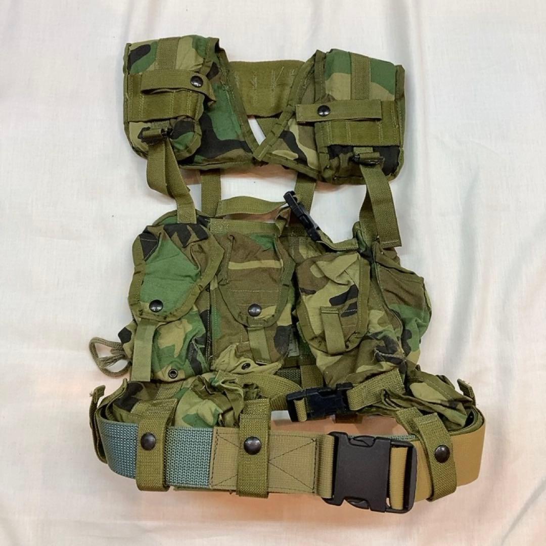 米軍 タクティカル ロードベアリングベスト ウッドランド M/L ベルト付