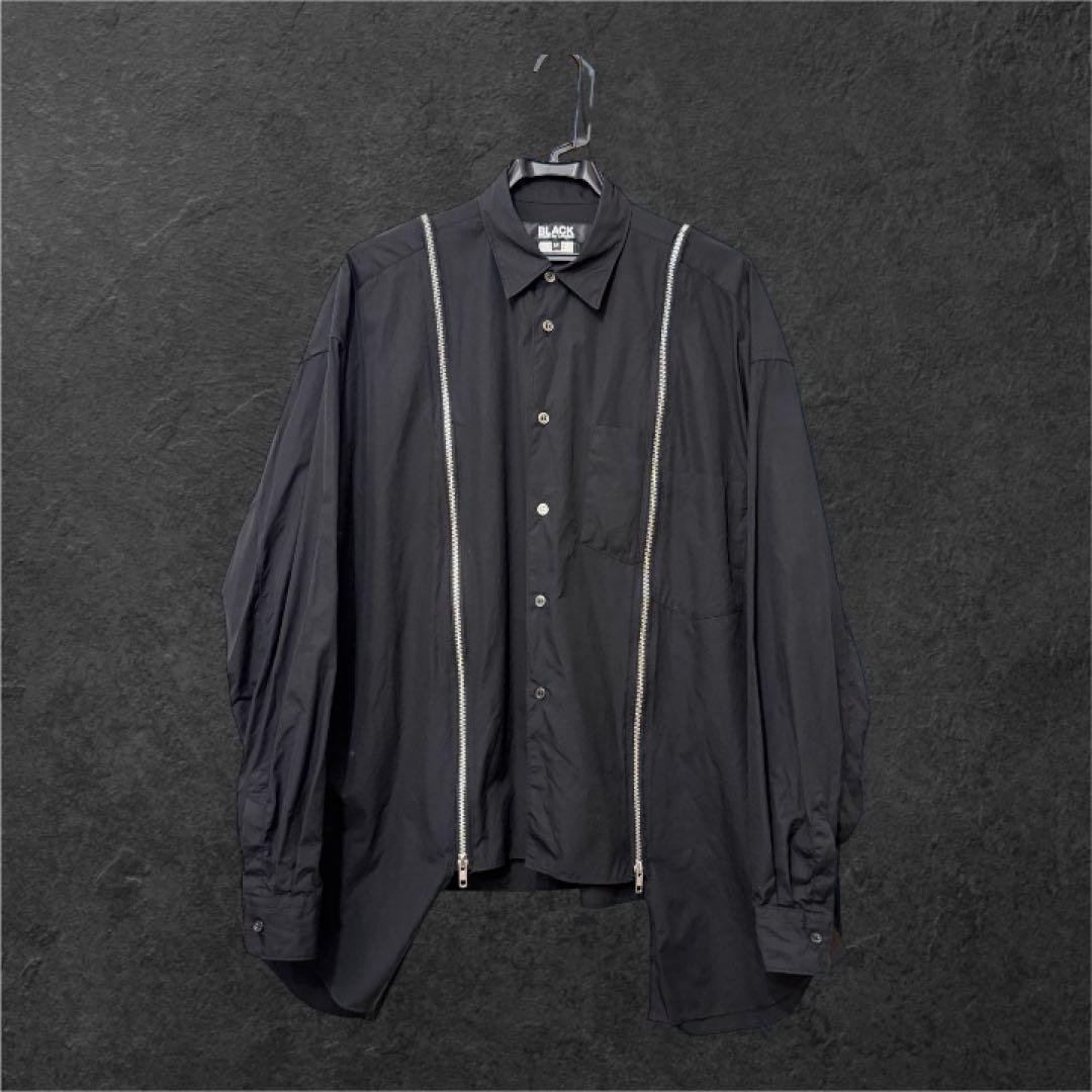 ブラックコムデギャルソン24aw ジッパーシャツ