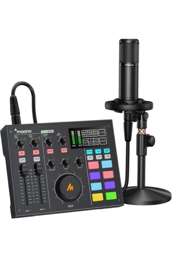 Maonocaster オーディオミキサー オーディオインターフェース DJ Amazon | MAONOCASTER オーディオインターフェース DJミキサーと