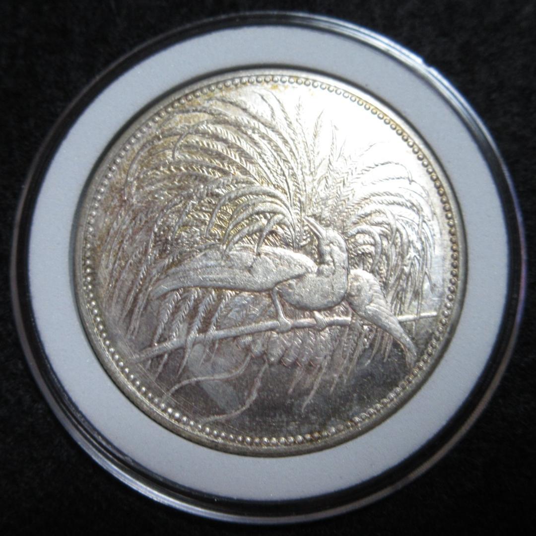 ドイツ領 ニューギニア ５マルク銀貨 極楽鳥1894年