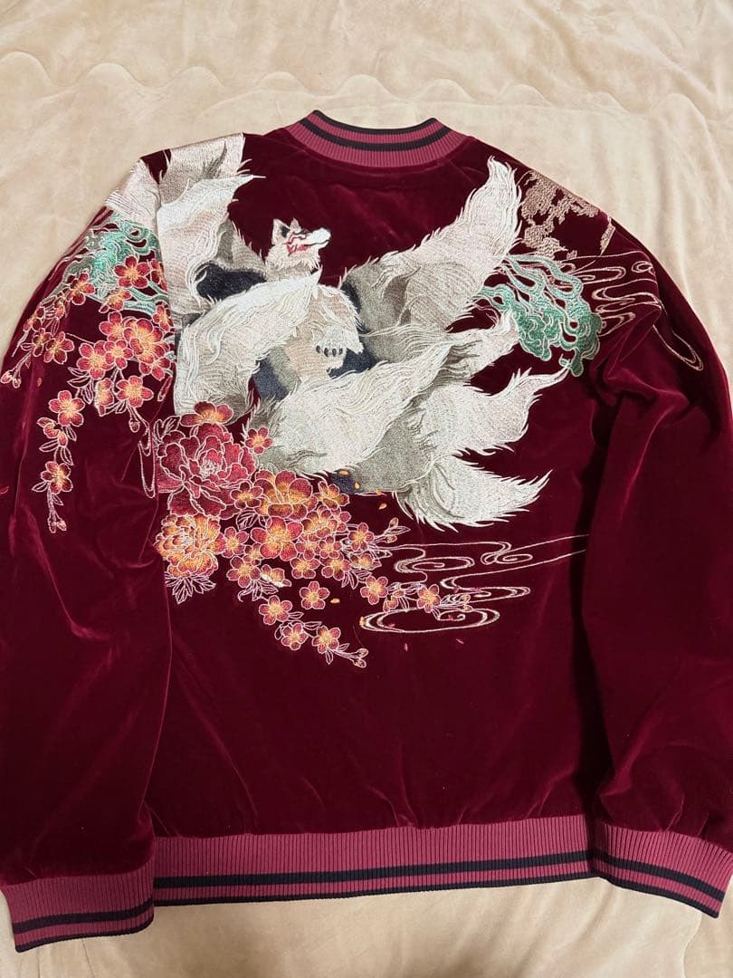 未使用 別珍 Skajan 狐 花 日本限定 スカジャン vintage 美品