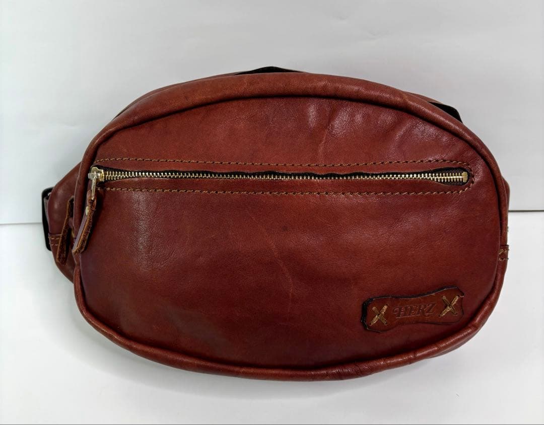 HERZ ボディバッグ ウエストバッグ レザー ブラウン