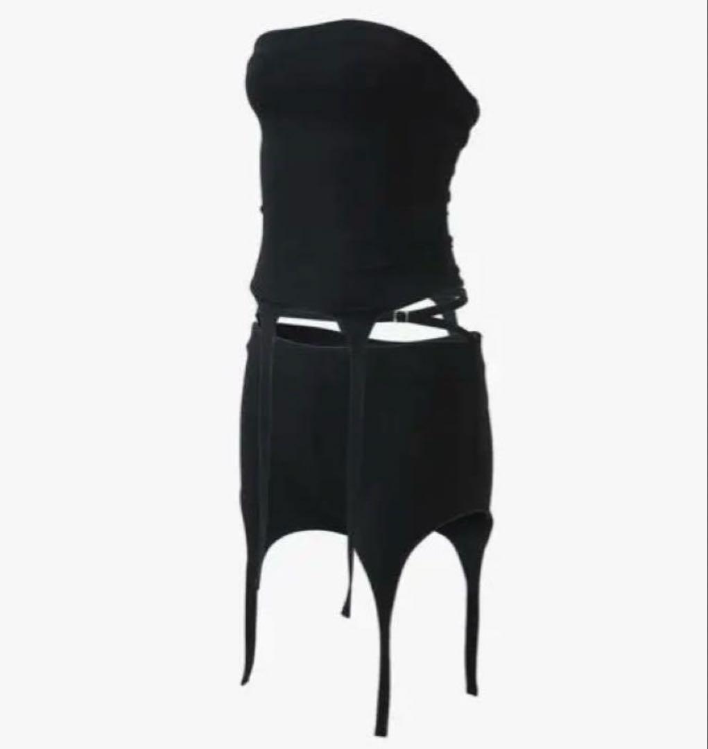 トップス S garter bare shorts set black THEREDTHREAD / ザレッドスレッド】S garter bare shorts set