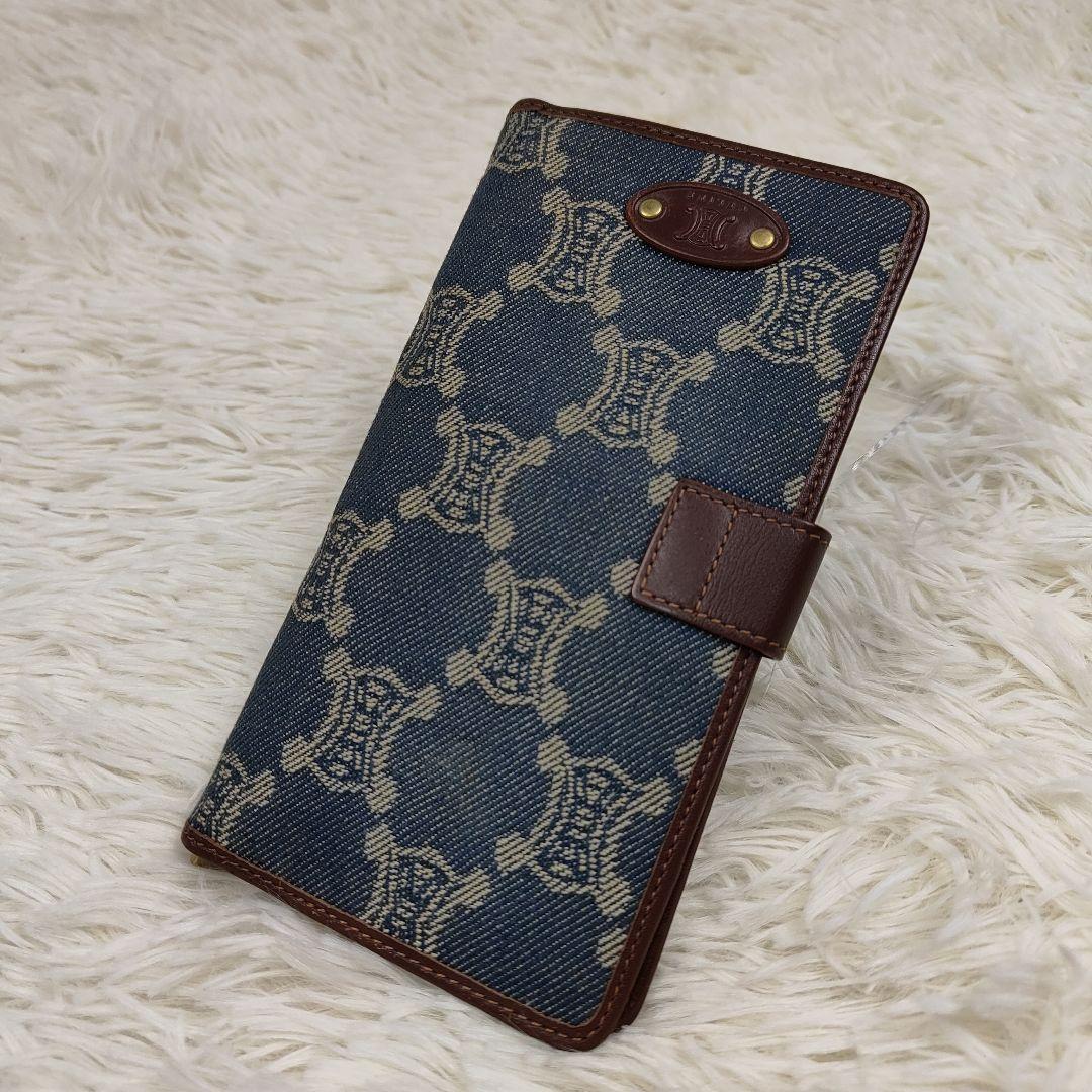 本日限定価格　セリーヌ　長財布　パリマカダム　トリオンフ　キャンバス　インディゴ