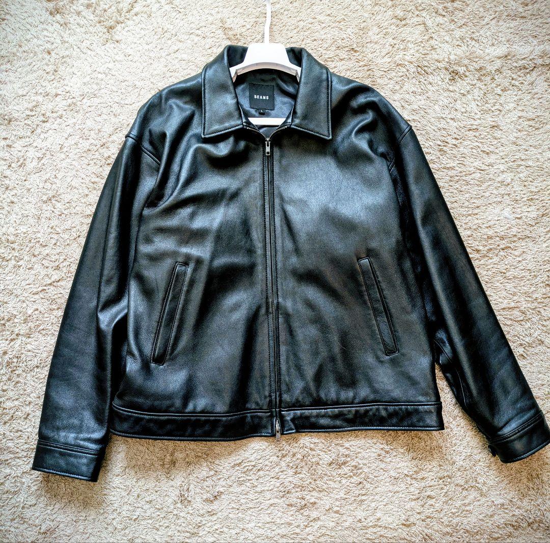 beams ビームス レザー ジップブルゾン　Lサイズ