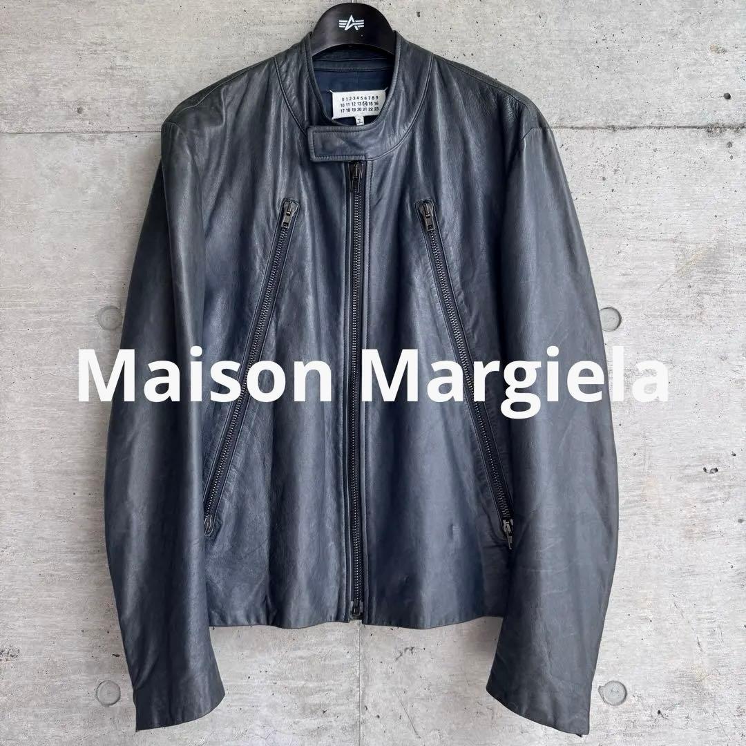 Maison Margiela 八の字ライダース 羊革レザー 青墨黒色 Maison Margiela (八の字ライダース) JACKET #maisonmargiela PANTS