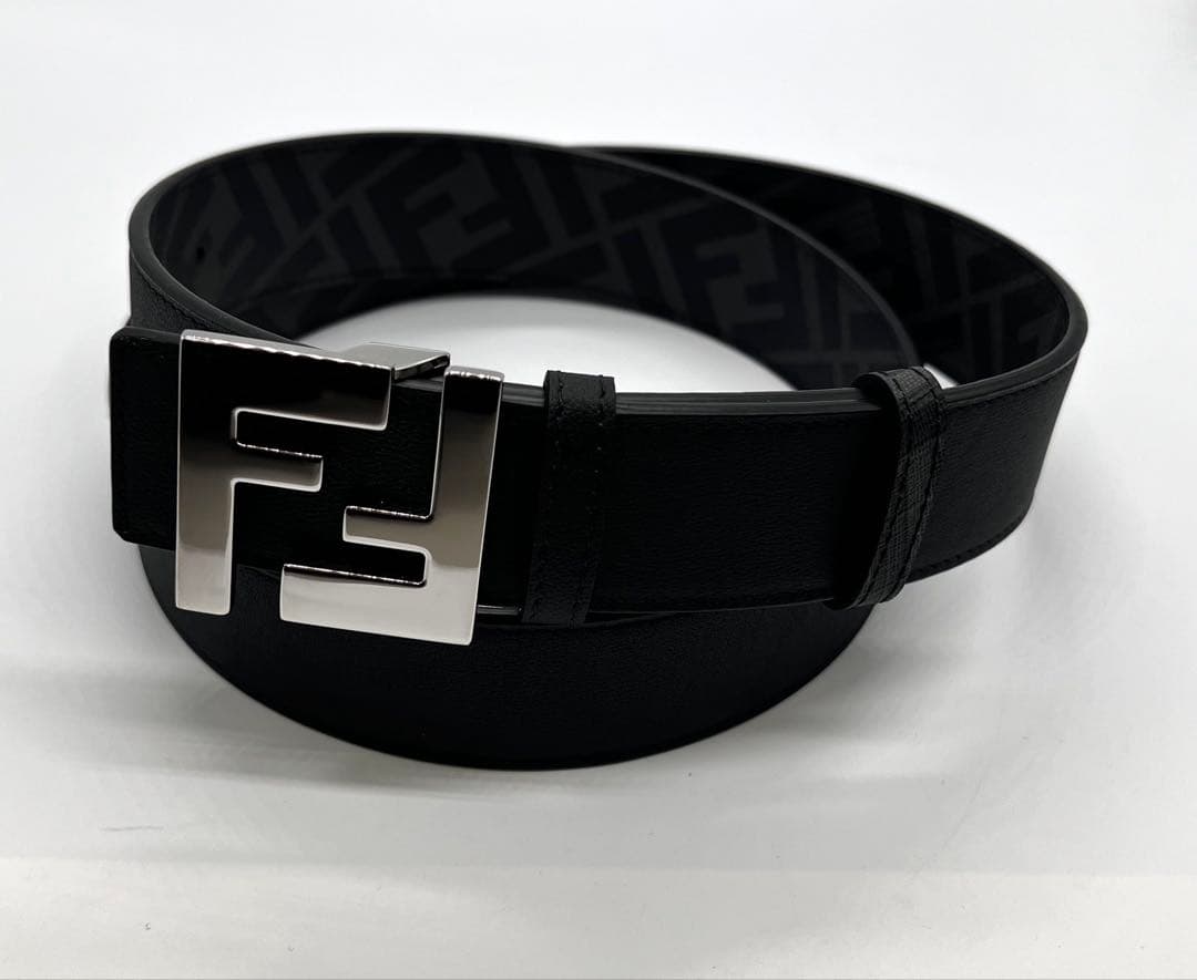 FENDI フェンディ リバーシブルベルト FFロゴ バックル メンズ 美品