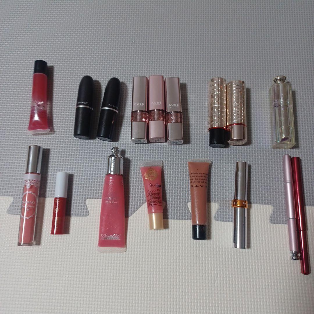 人気ルージュ　口紅　グロス　リップブラシ　15本セット