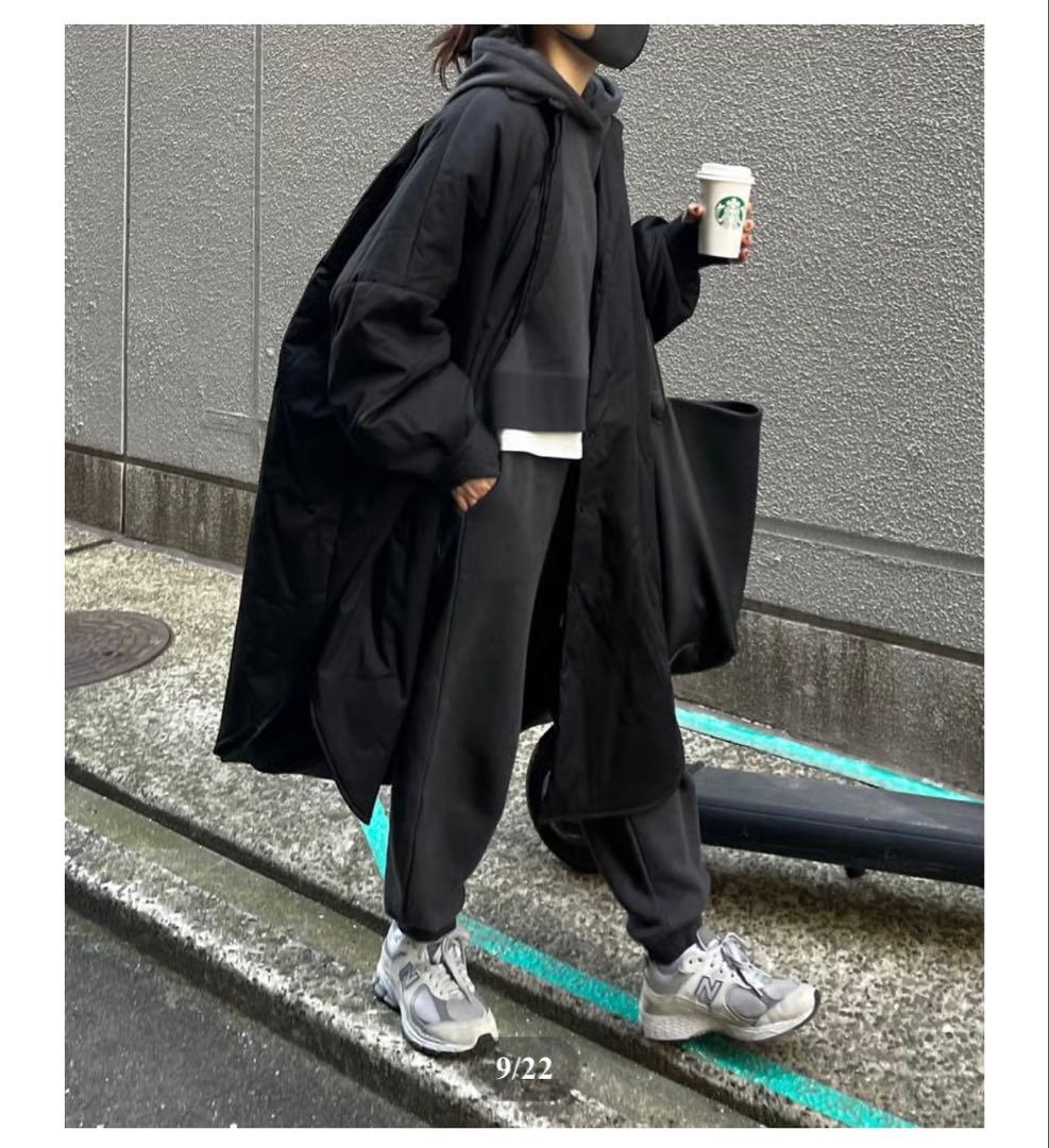 FASHIRU シャツボリュームコート　ブラック