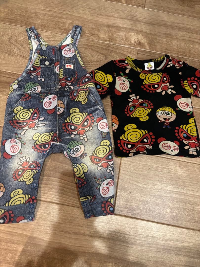 ヒスミニ サロペット tシャツ free 80cm