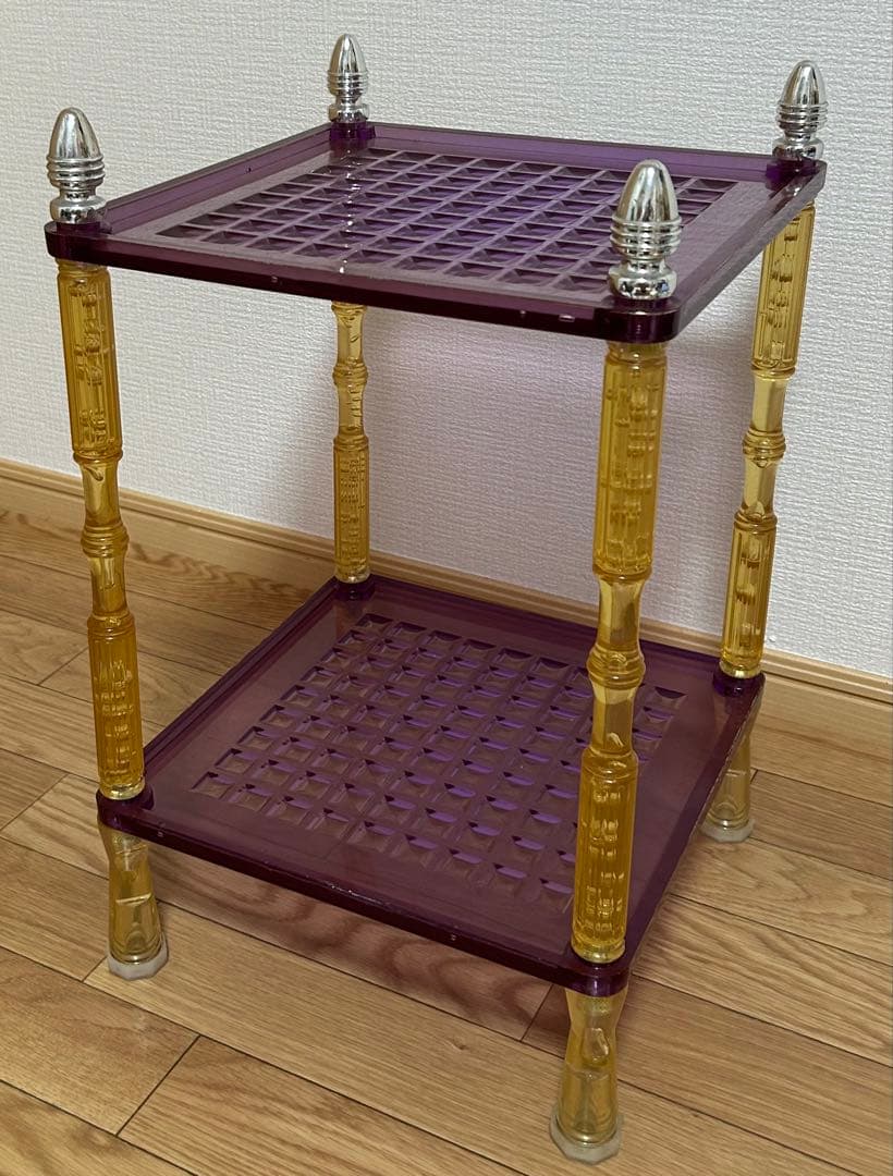 レトロポップ 昭和レトロ ラック キッチンラック パープル イエロー シルバー