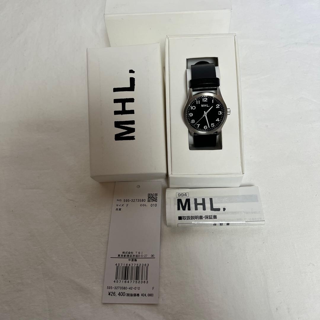 新品 MHL レザー ストラップ ウォッチ 腕時計　マーガレットハウエル 黒