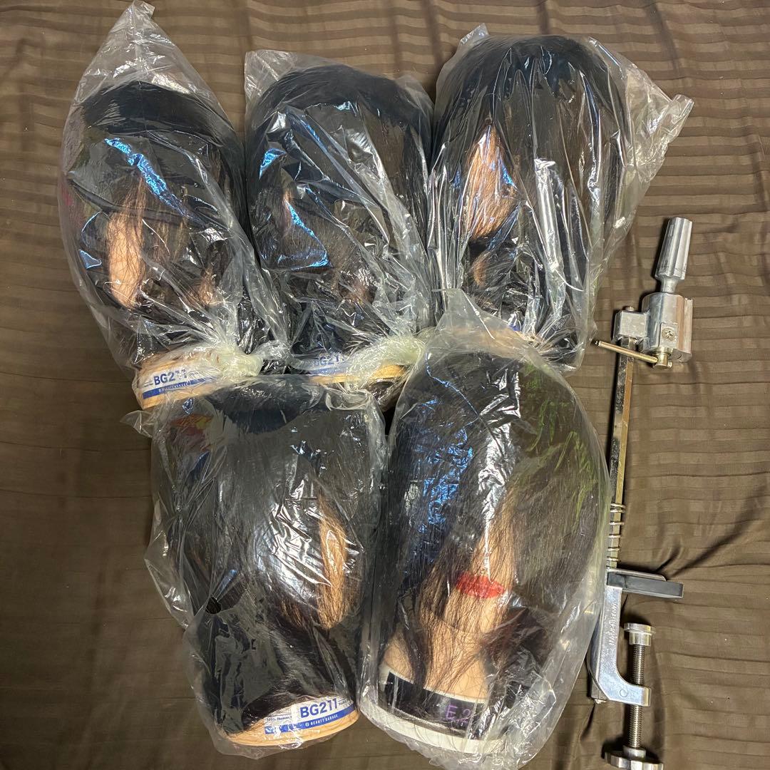 練習用カットウィッグ NBAA カット練習用 人毛100％ ブロンド カットウィッグ ロゼ NB-WRC02