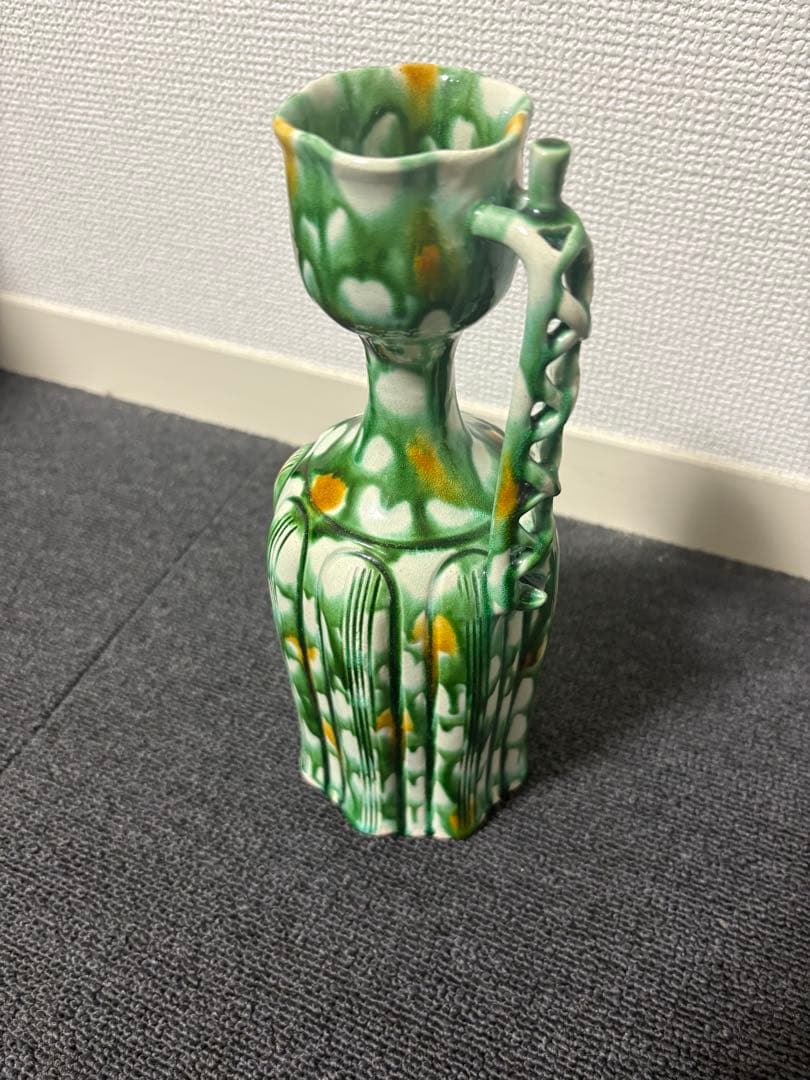 ち*ま様 加藤卓男　三彩　花入　人間国宝 Yahoo!オークション - 人間国宝 加藤卓男 本人作 正倉院復元 三彩櫛目