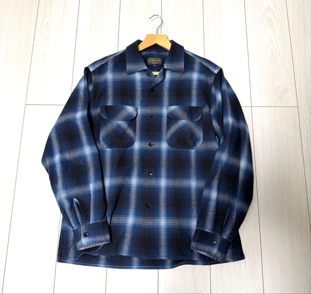 PENDLETON オープンカラーチェックシャツ 美品Mサイズ