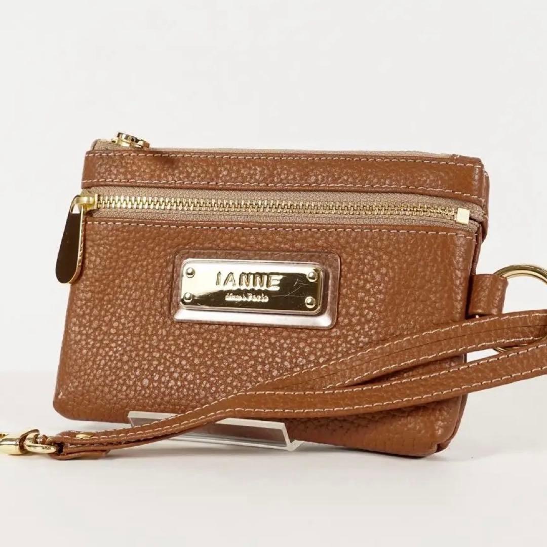 【極美品✨】イアンヌ　シャルル　ポーチ　ゴールドプレート　シボ　レザー　ブラウン 2026年最新】イアンヌ シャルルの人気アイテム - メルカリ