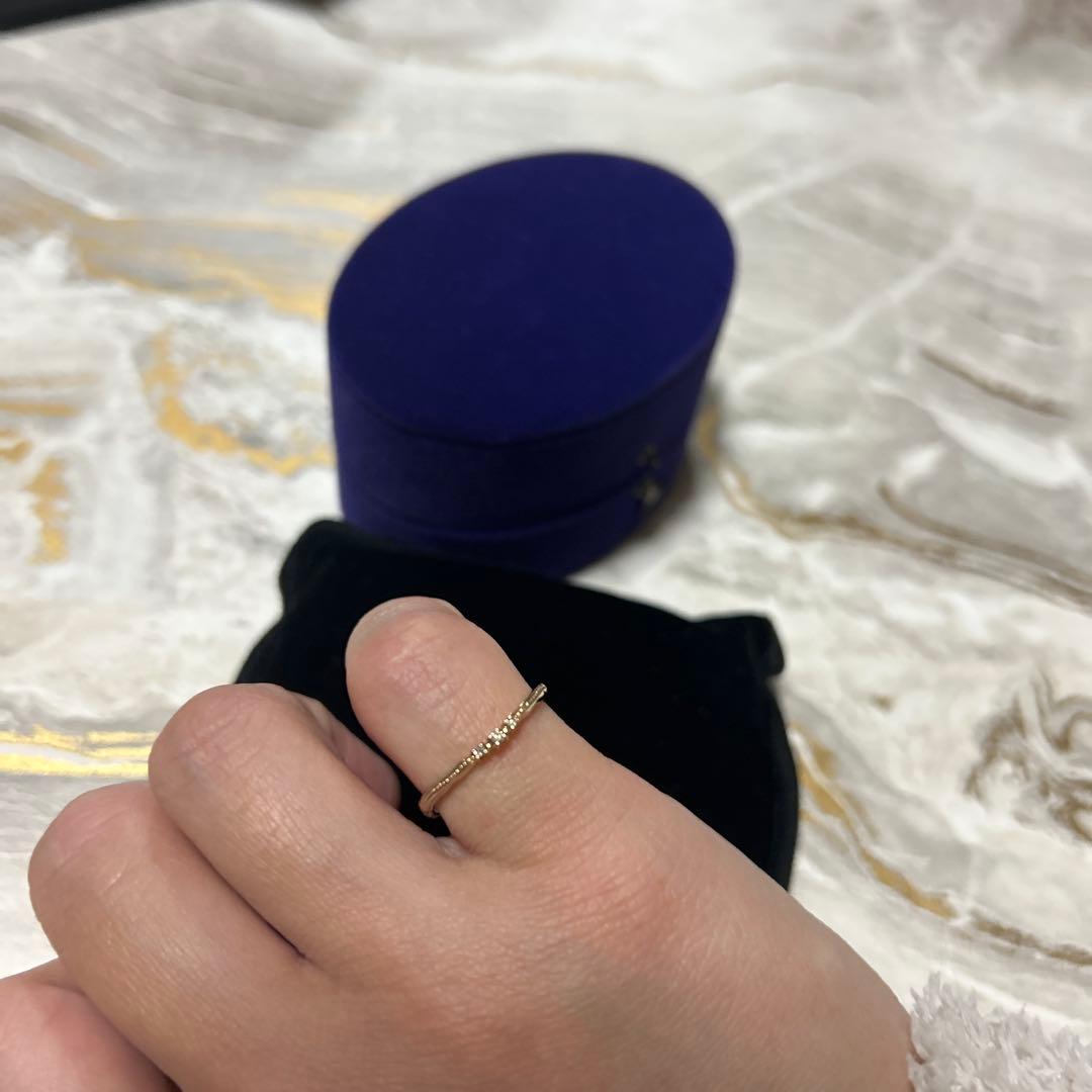 アガット１０金 8号リング　ケース付き