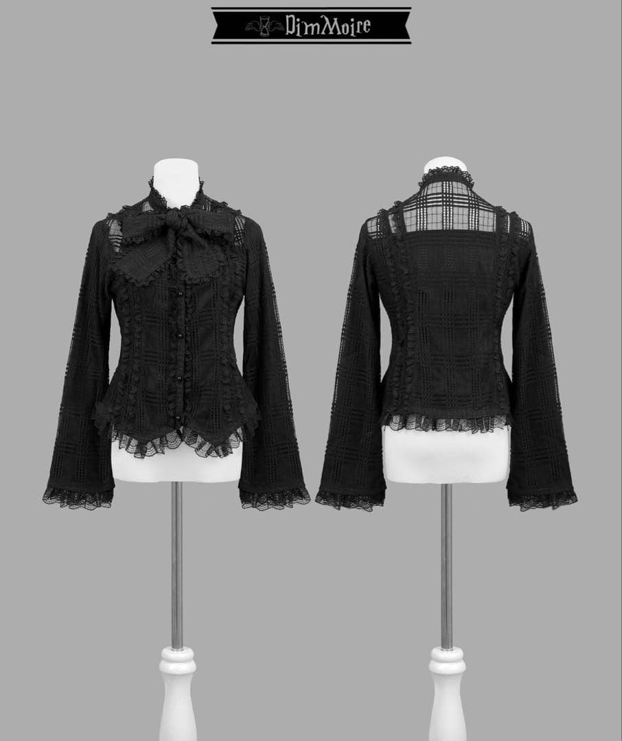 DimMoire 荊棘リボンタイブラウス　Black