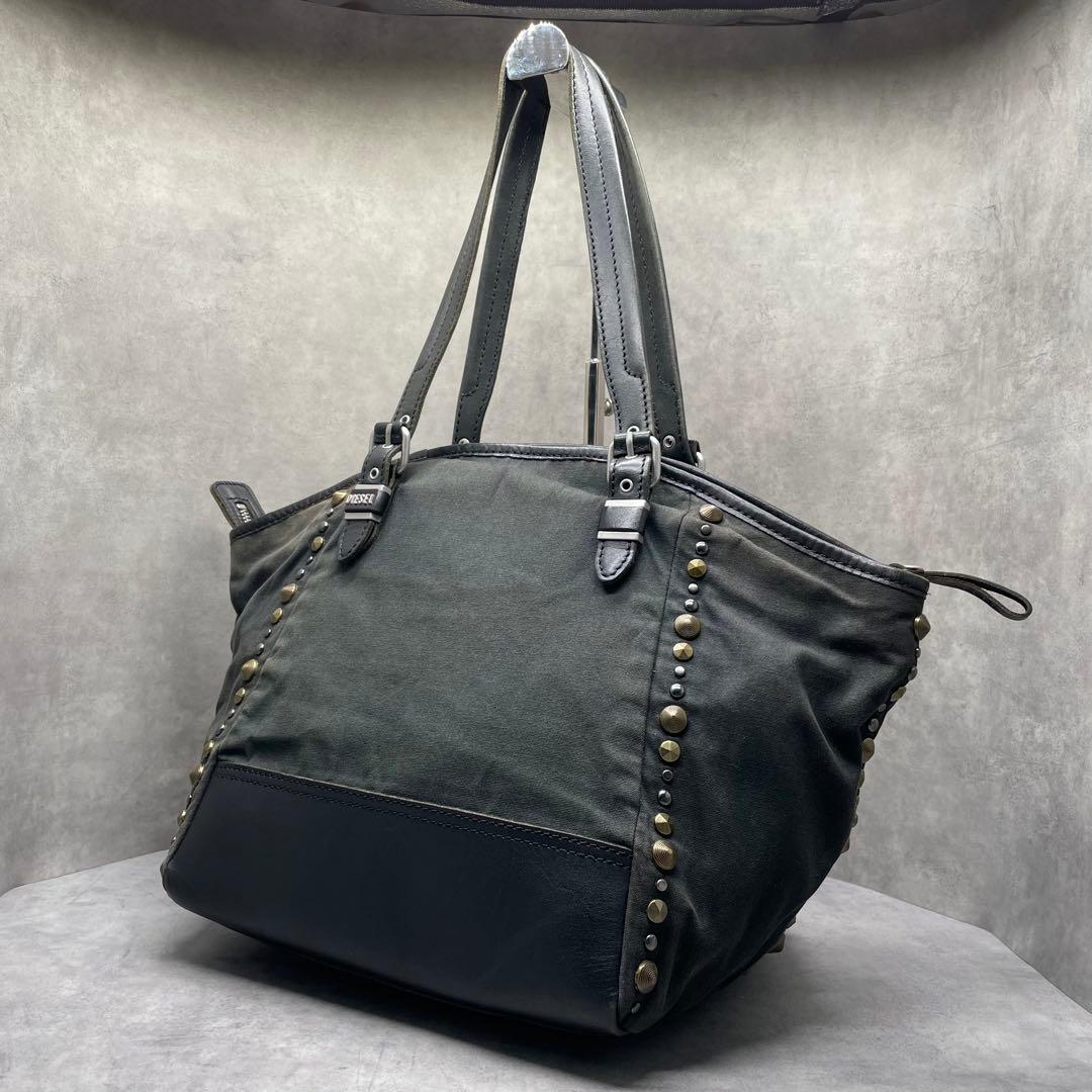 DIESEL “I AM WHO I AM”スタッズトートバッグ　y2k