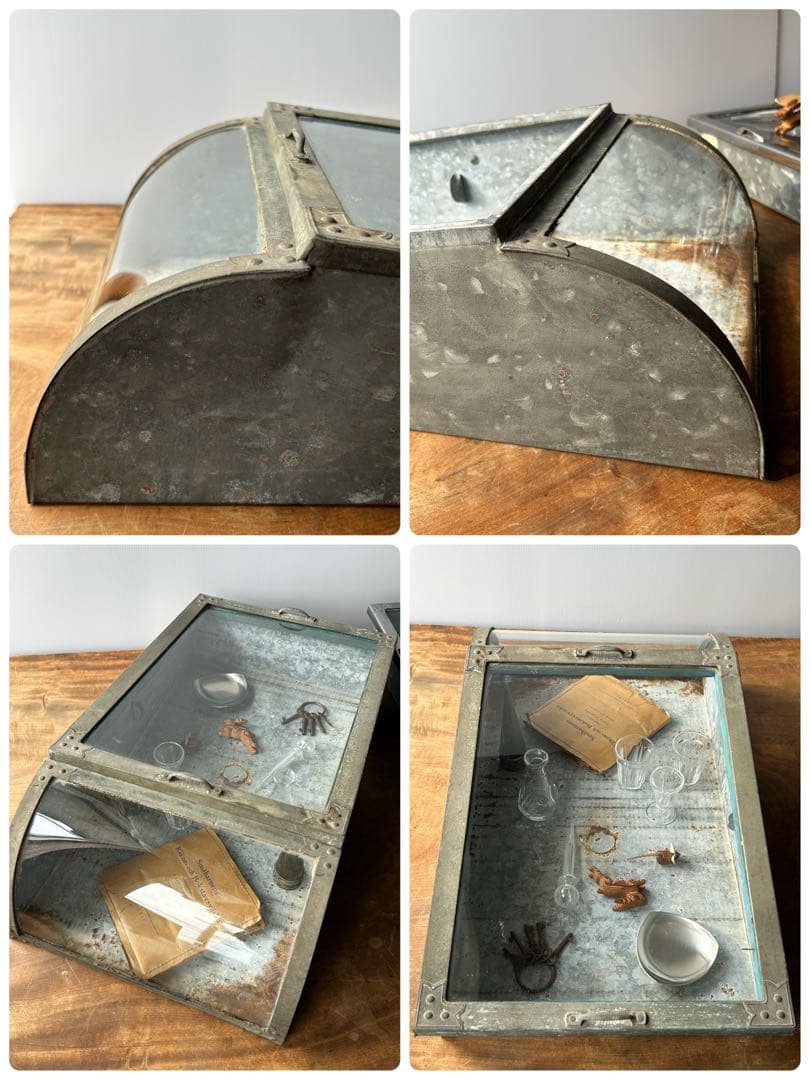 アンティーク Rガラスケース ディスプレイ 駄菓子屋 レトロ ブリキ