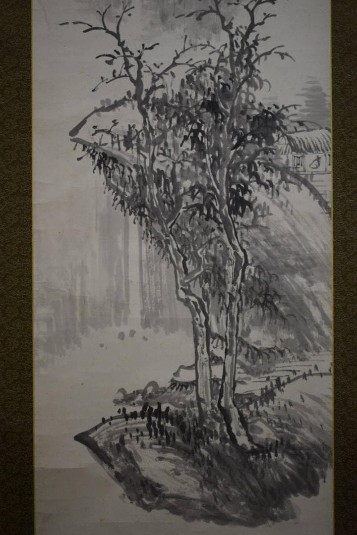 真作/前田半田/前田暢堂/山水独居図/布袋屋掛軸HG-363