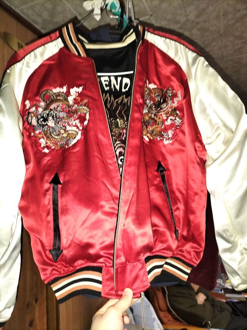 【新品・希少/リバーシブル】爆烈爛漫娘 スカジャン 竜太郎 酒呑童子 和柄 刺繍 B-R-M 爆裂爛漫娘 爆烈爛漫娘 ばくれつらんまんむすめリバーシブル