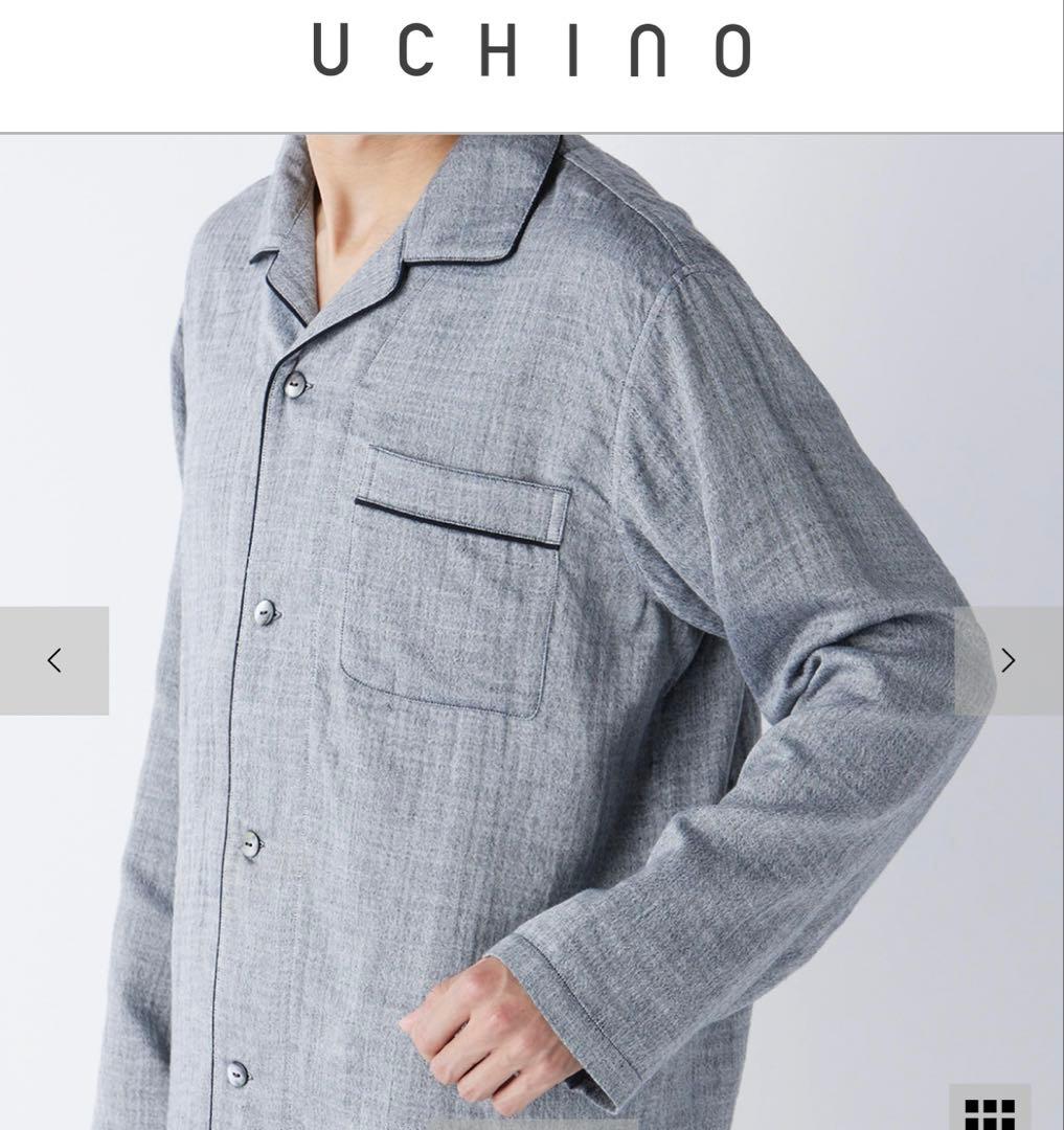 UCHINO ウチノ マシュマロガーゼ先染めパジャマシャツ ユニセックス LT