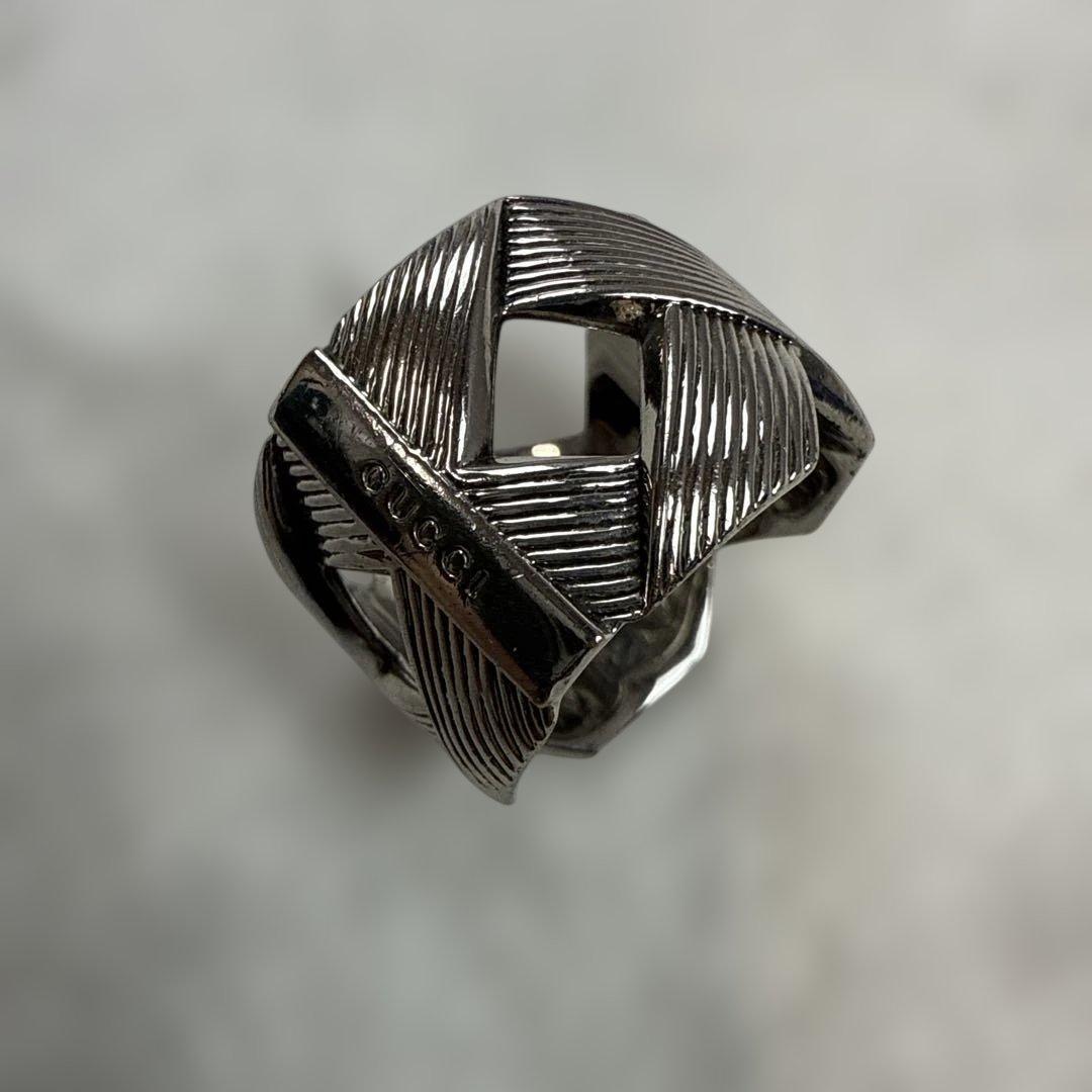 GUCCIグッチ　希少デザイン　シルバー925 クロスリング 19号