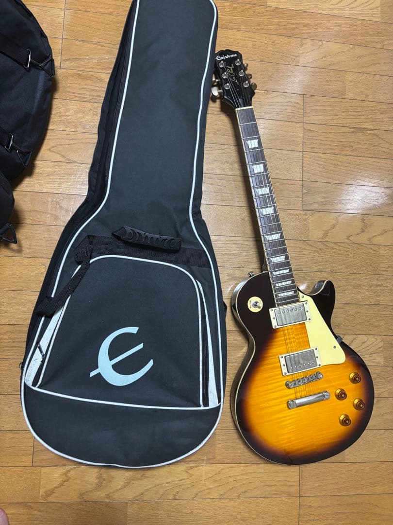 Epiphone エピフォン レスポール美品 Epiphone Les Paul Custom Ebony エレキギター初心者14点セット 【THR5