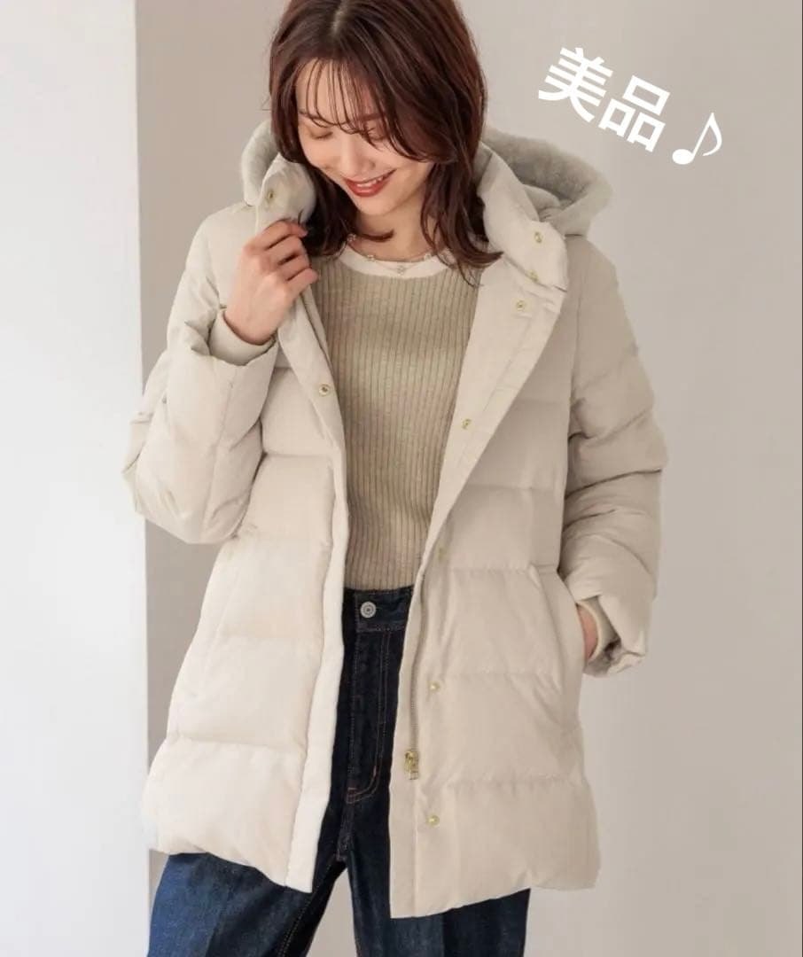 美品♪ GLOBAL WORK ⭐︎ ウツクシルエット撥水ダウンコート グレージュ