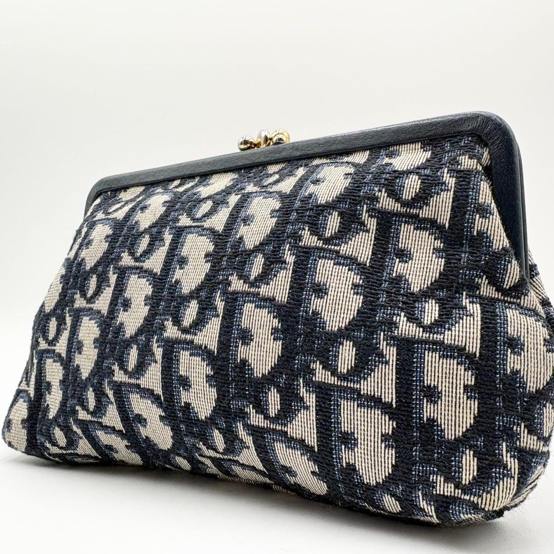 ✨極美品✨クリスチャンディオール　ポーチ　がま口　トロッター　小物入れ　ネイビー